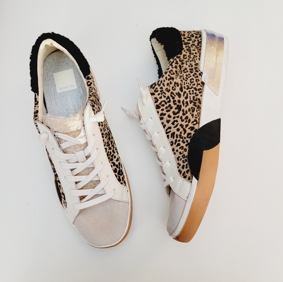 Dolce Vita Shoes - Dolce Vita Zina Plush Leopard Print Sneakers